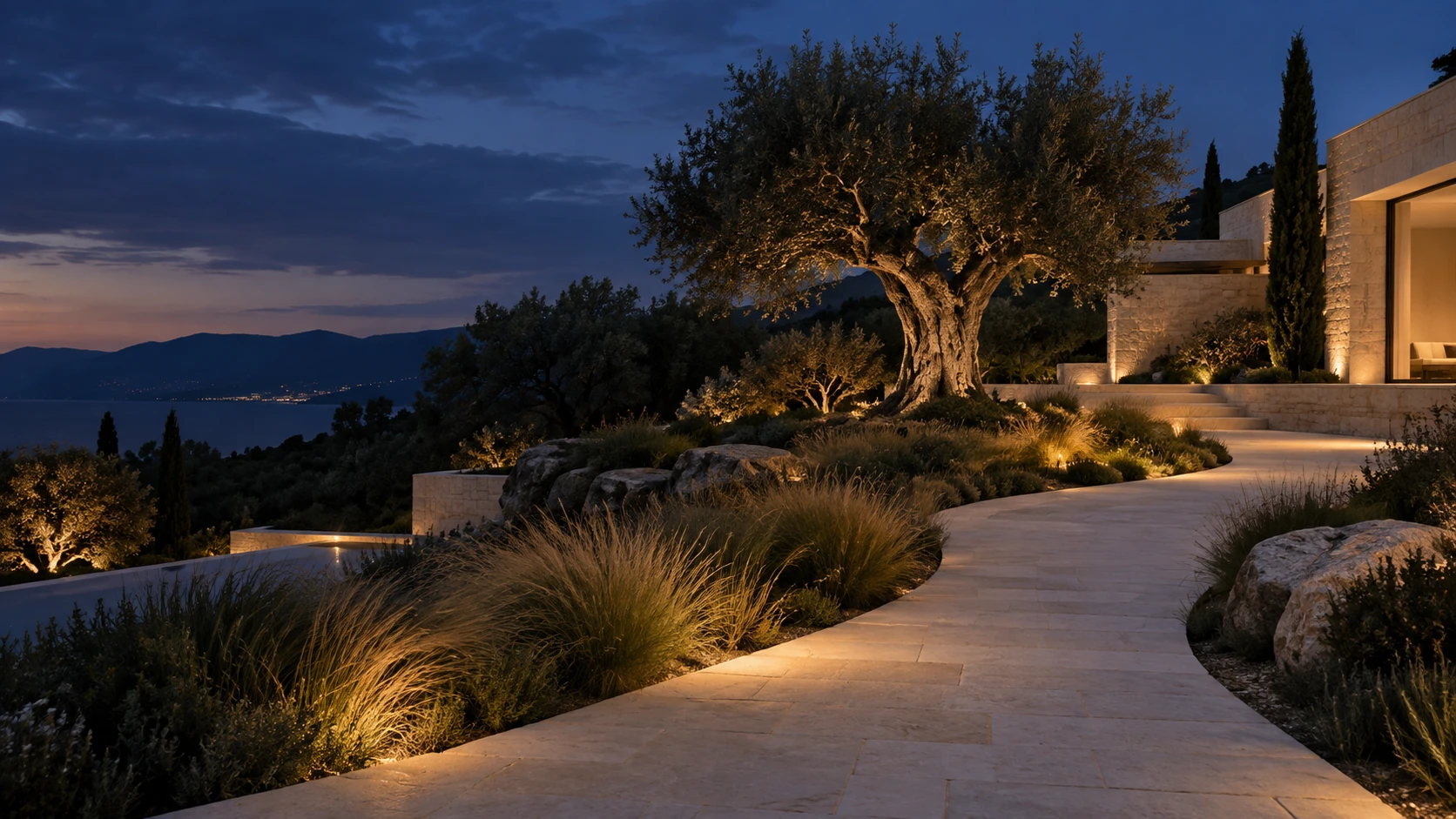 Life outside. Beautifully lit.
