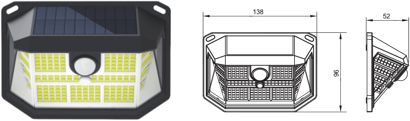 MS-T24B — Solar Wall Light