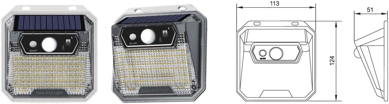 MS-T21 — Solar Wall Light