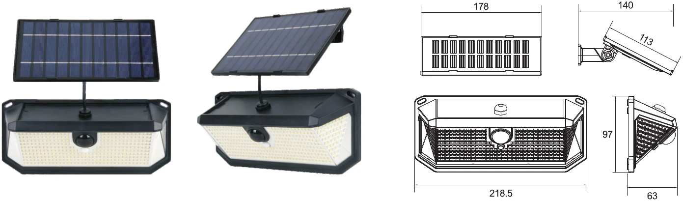 MS-T22L-FT380D — Solar Wall Light