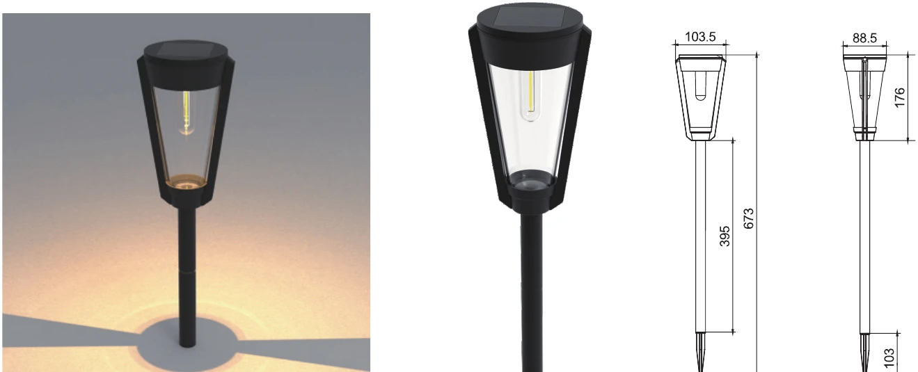 MS-1813A-COB — Solar Garden Lantern