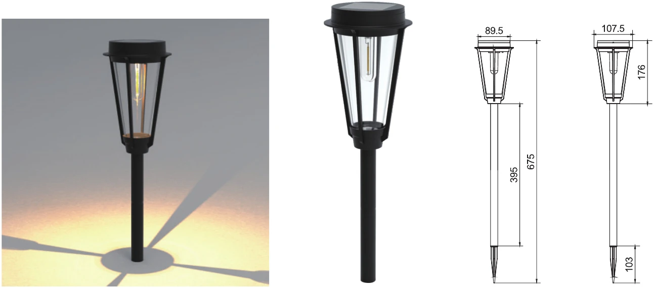 MS-1813B-COB — Solar Garden Lantern